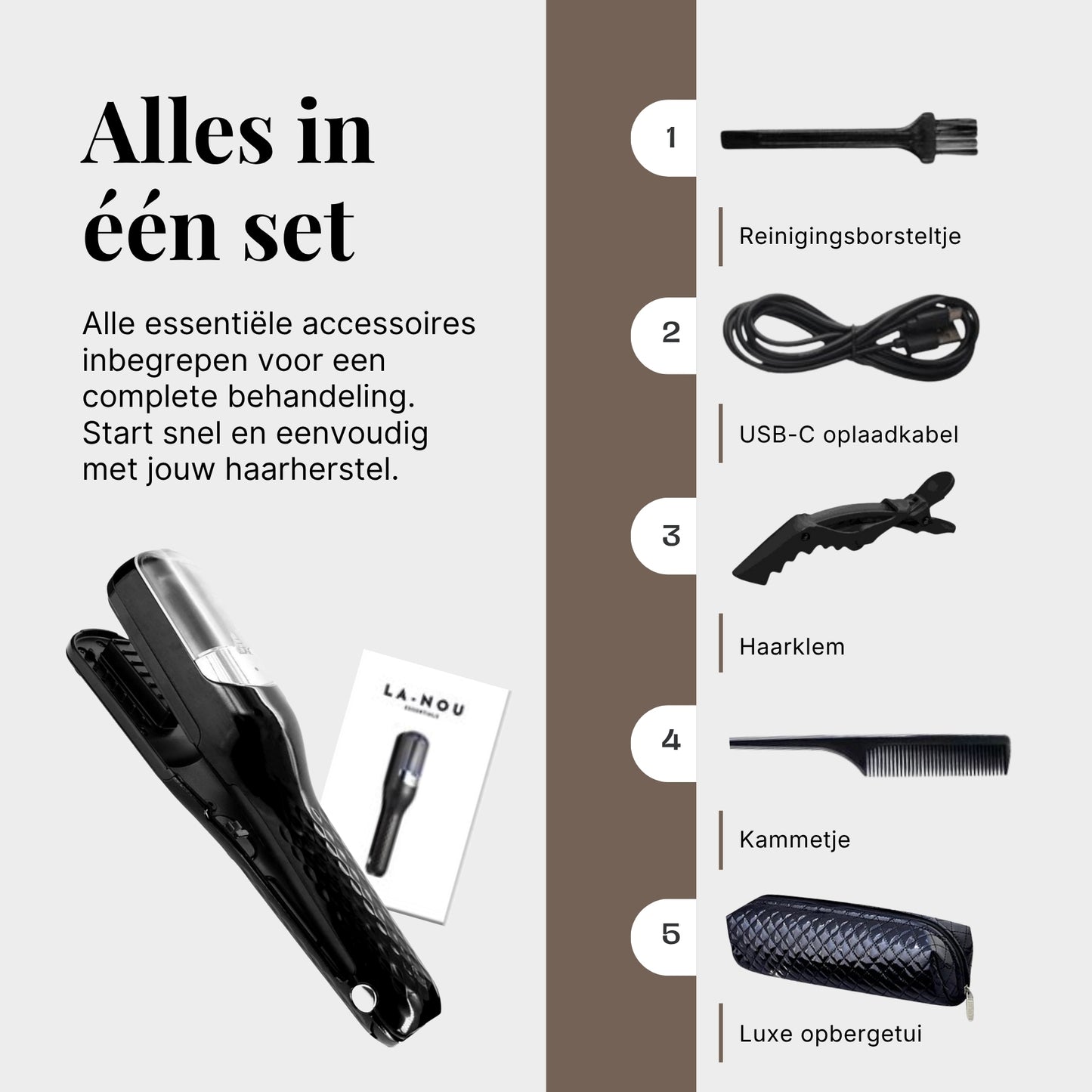 La-Nou Split-Ender - Zwart